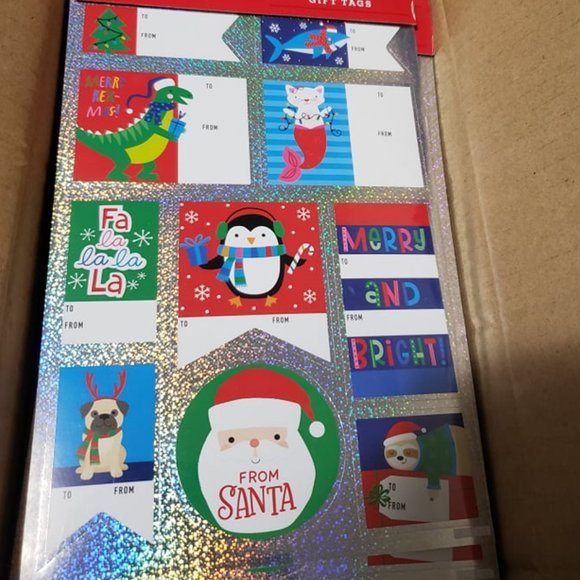 3/10$ nwt lot of christmas gift tags with cute animal 150 stickers - Picture 1 of 2